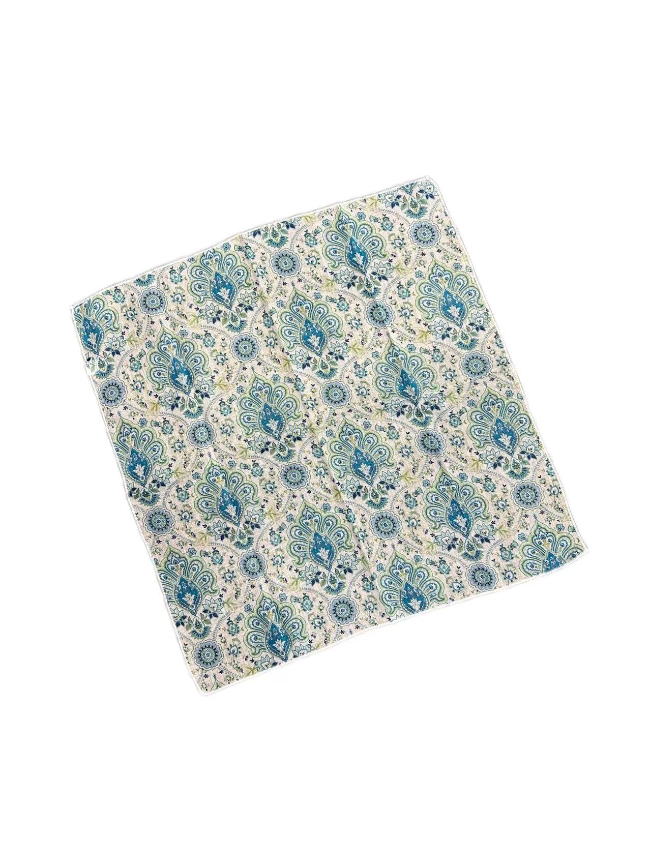 Blue Paisley Square Scarf