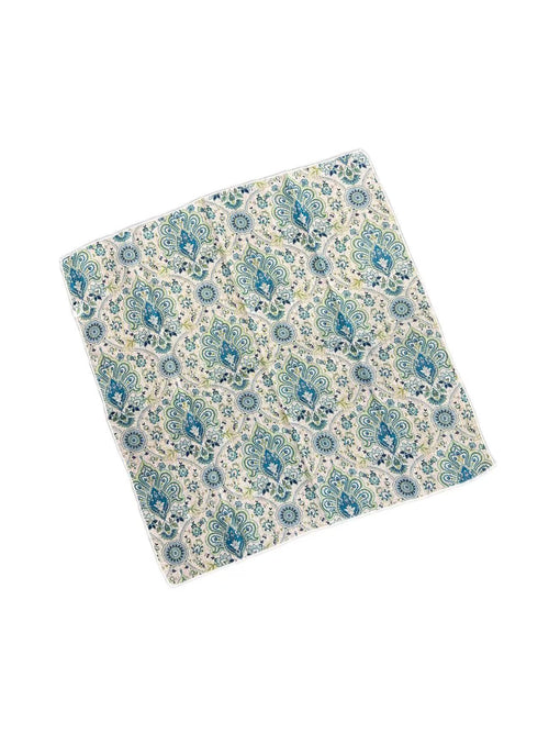 Blue Paisley Square Scarf