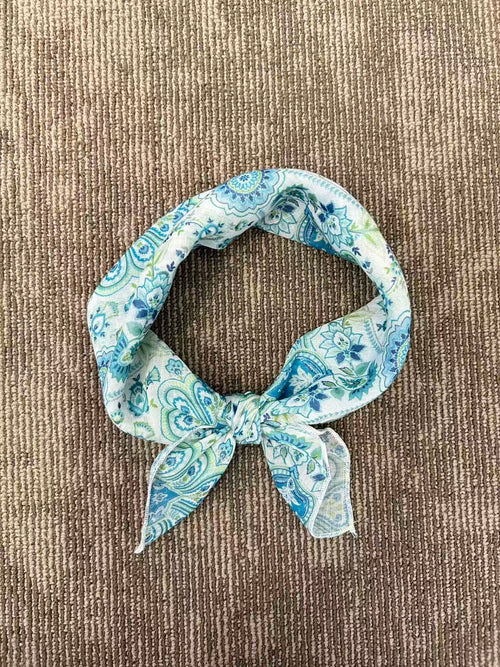 Blue Paisley Square Scarf