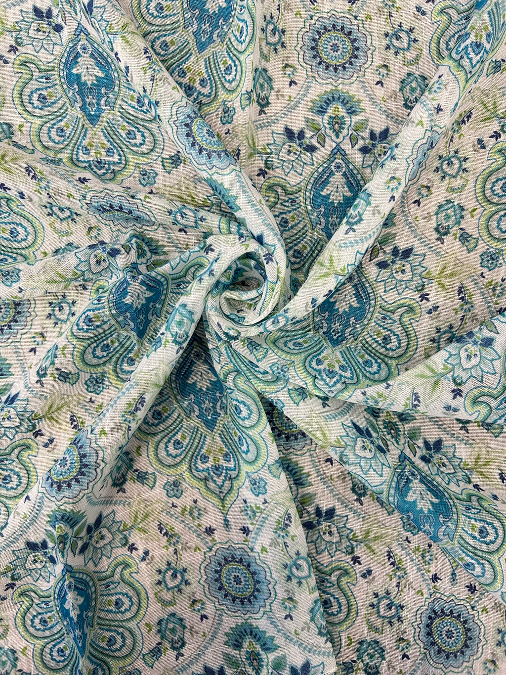 Blue Paisley Square Scarf