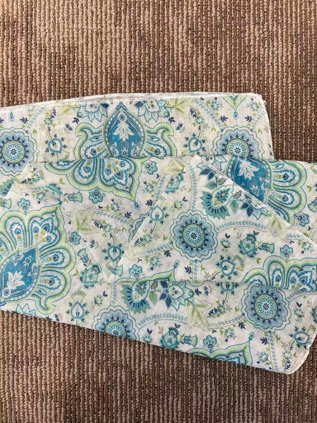Blue Paisley Square Scarf
