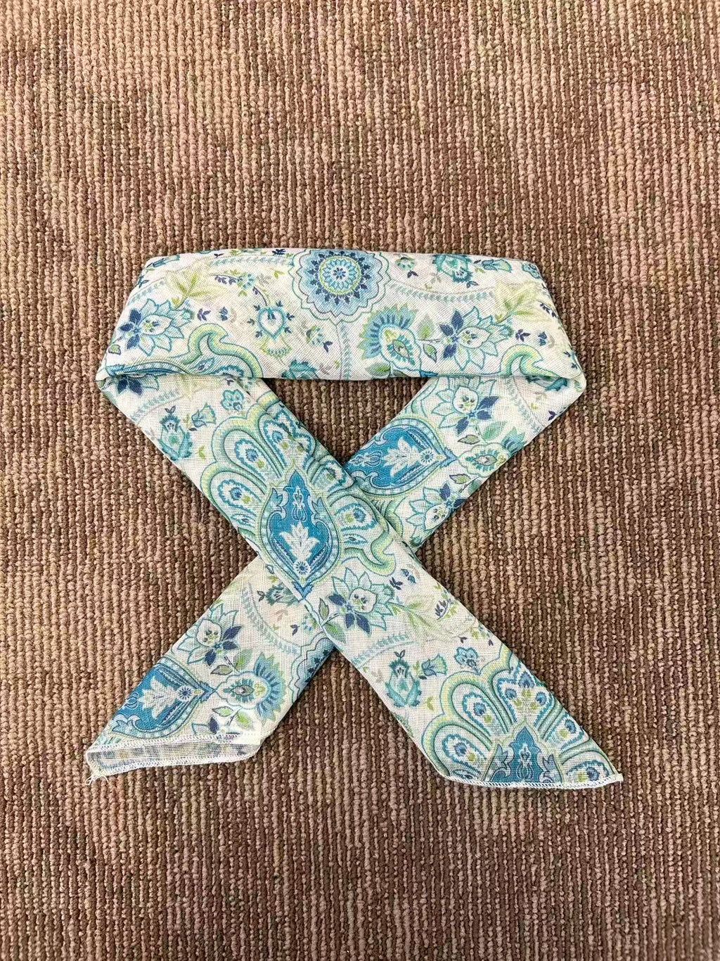 Blue Paisley Square Scarf