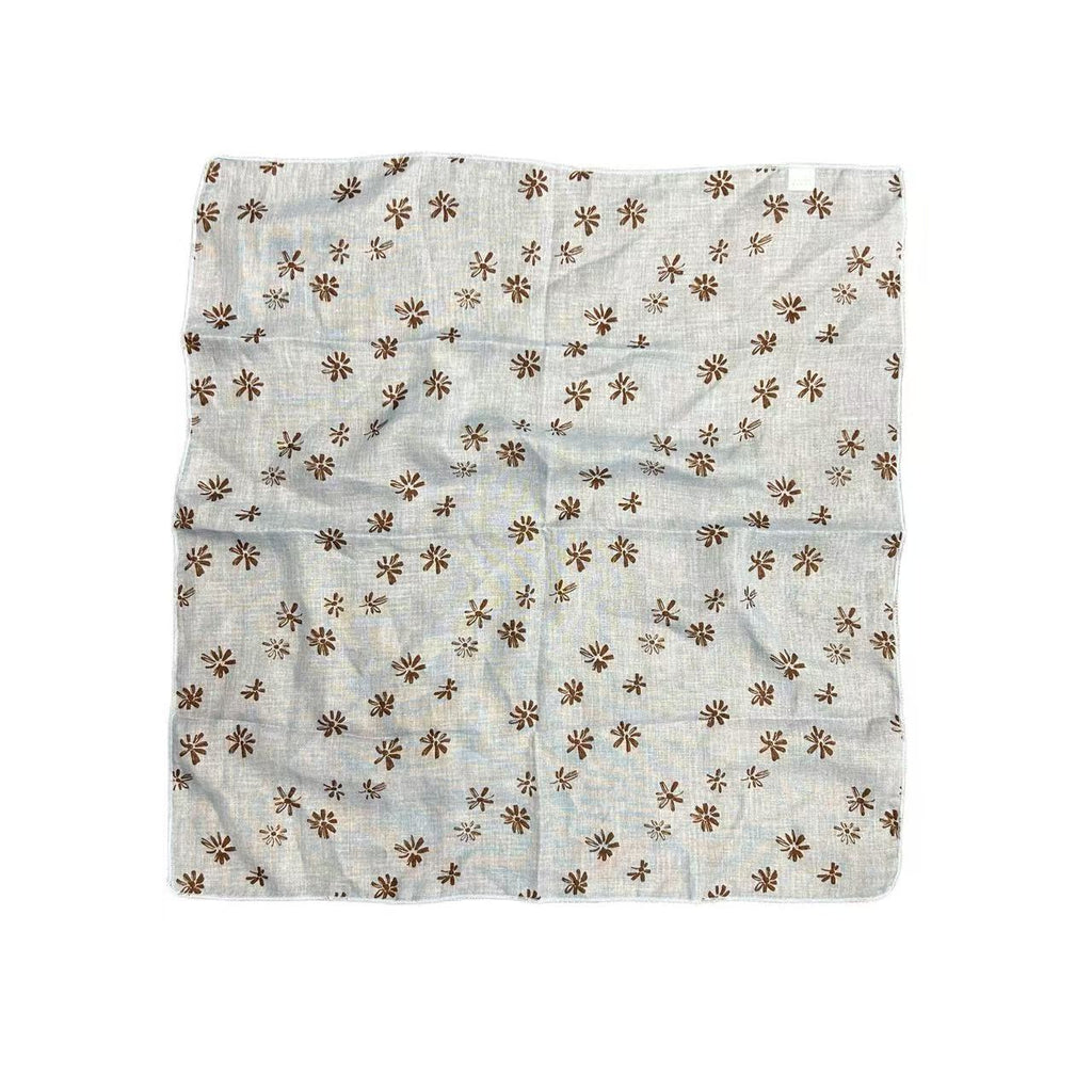 Brown Floral Square Scarf