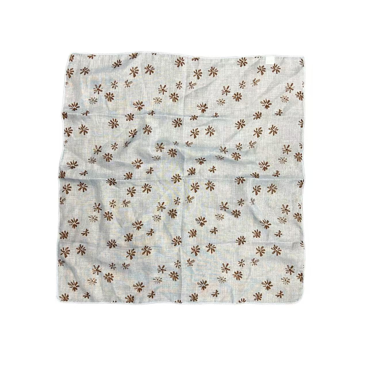 Brown Floral Square Scarf