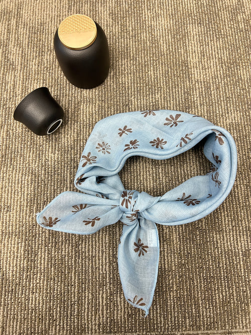 Brown Floral Square Scarf