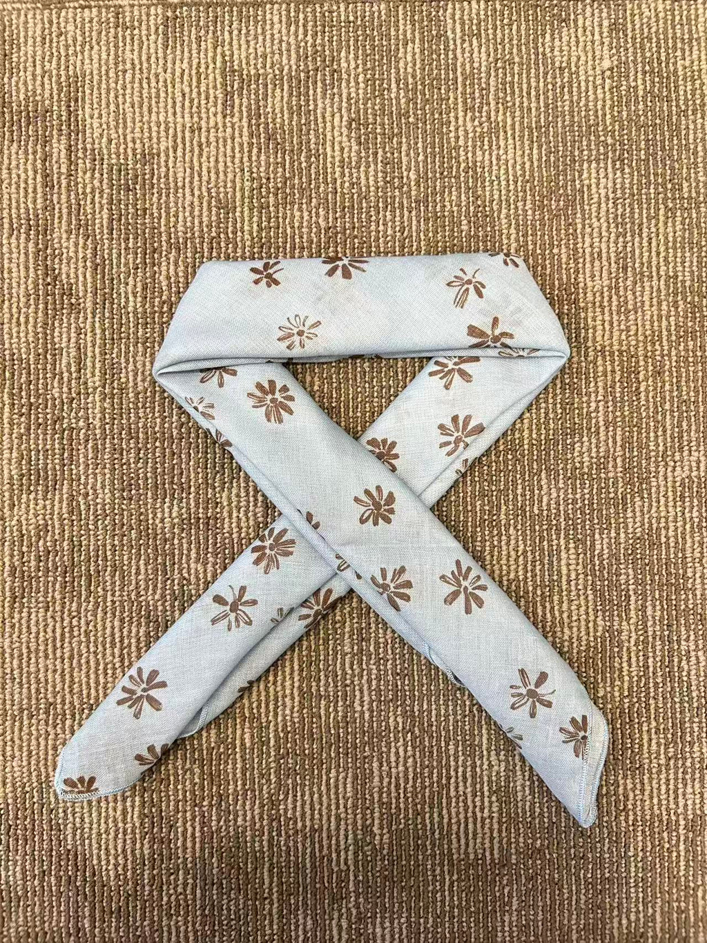 Brown Floral Square Scarf
