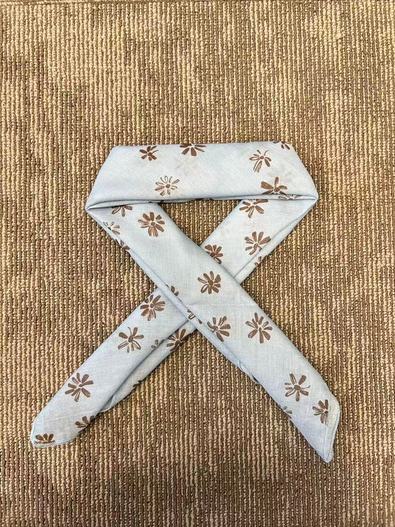 Brown Floral Square Scarf