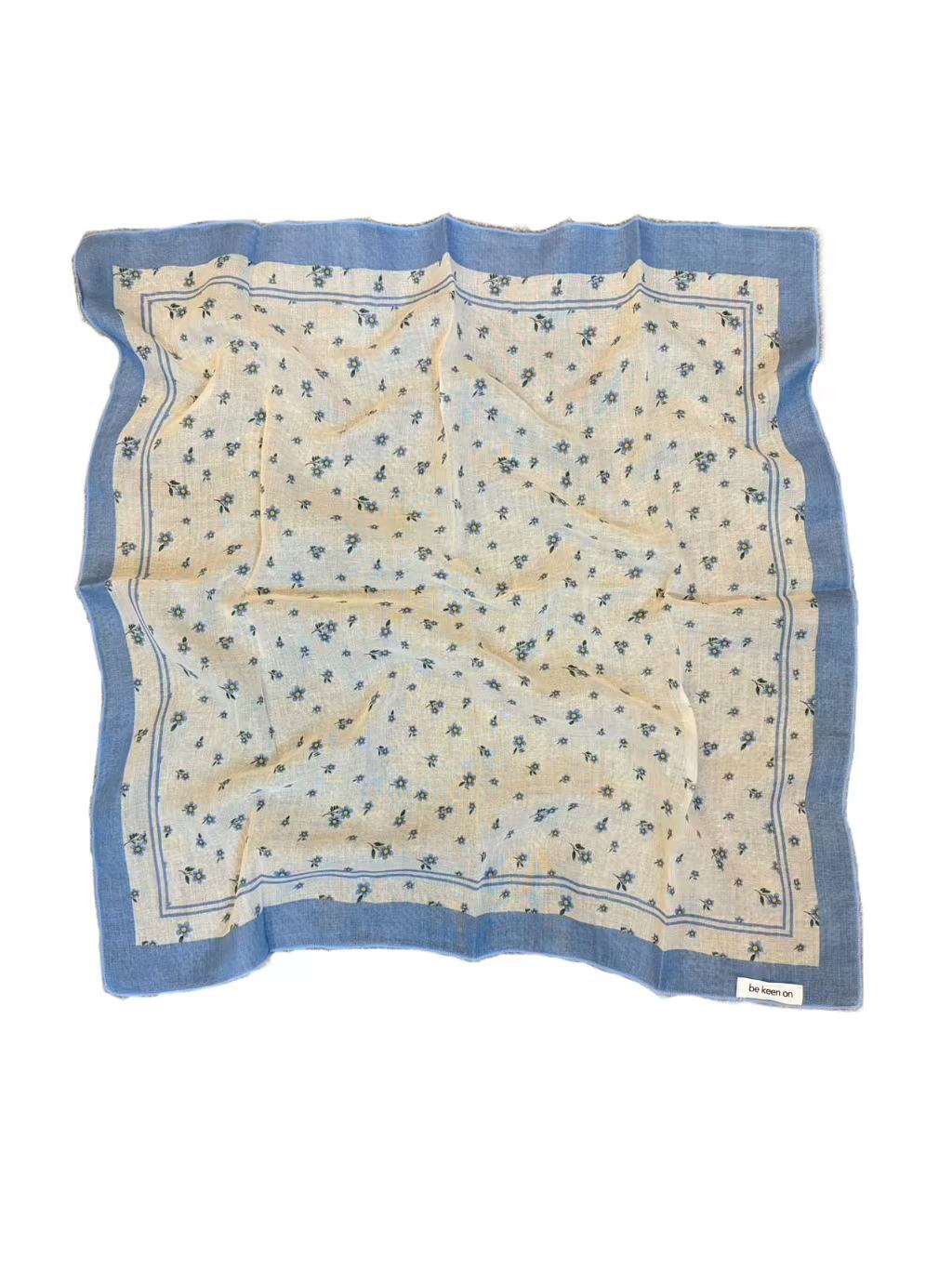 Vintage Blue Floral Scarf