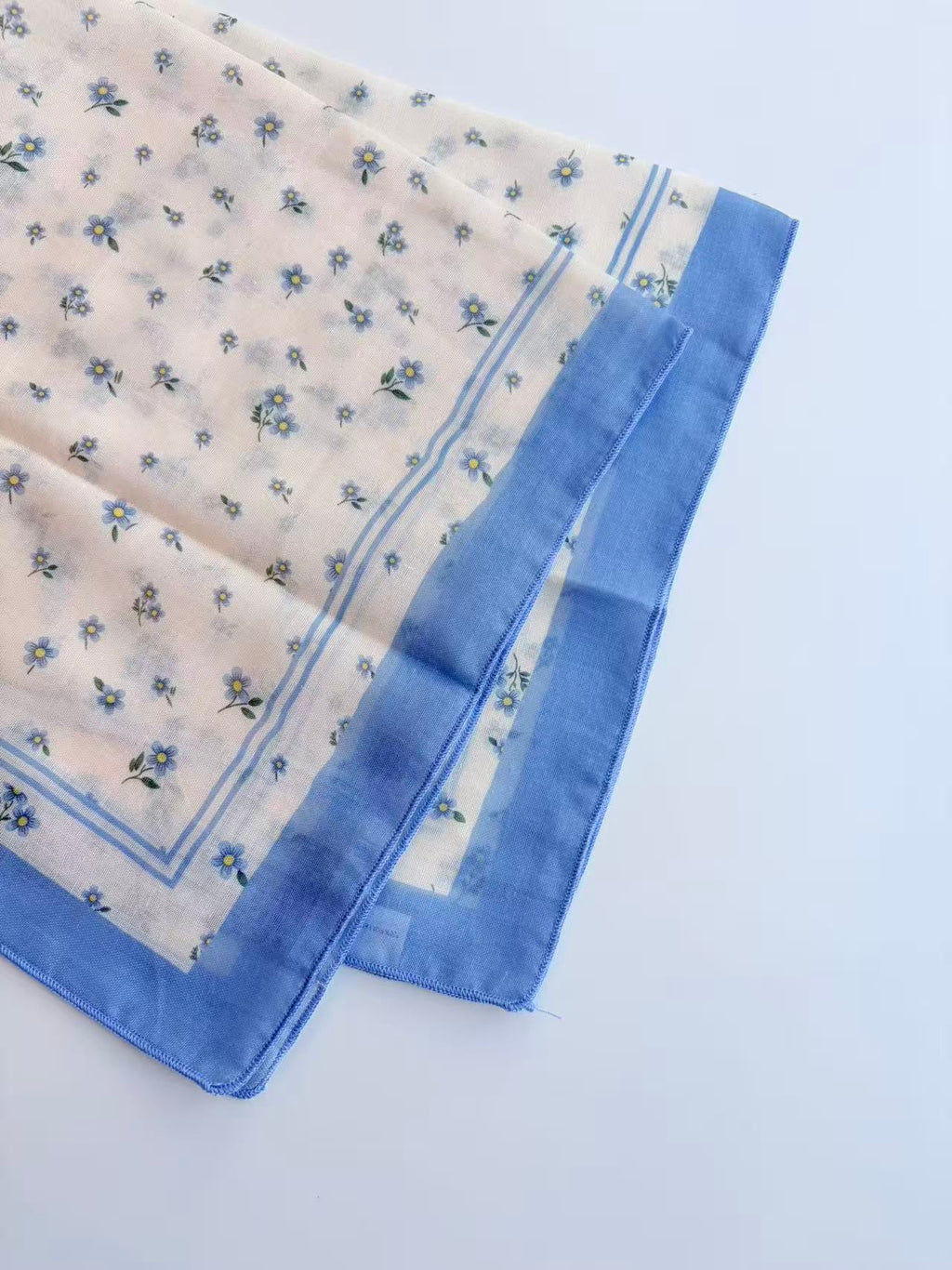 Vintage Blue Floral Scarf