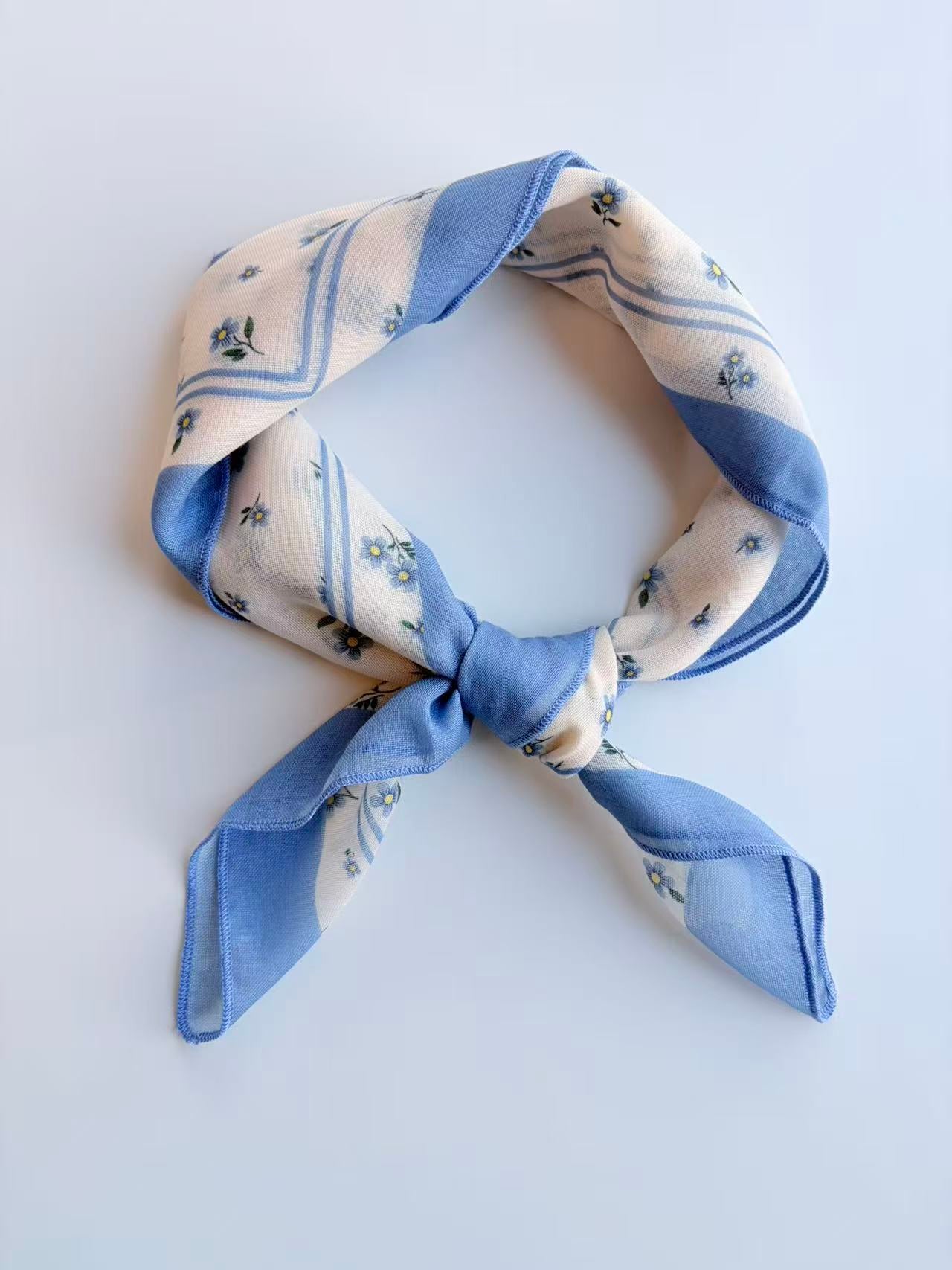 Vintage Blue Floral Scarf